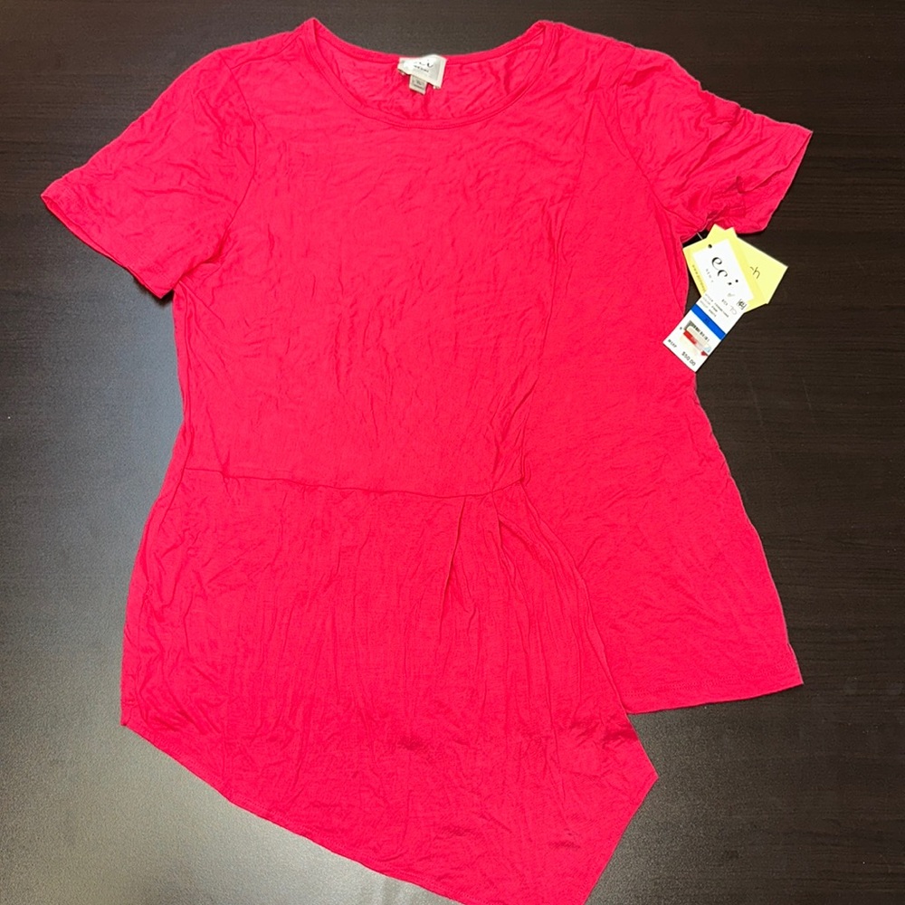 Bright Pink peplum t shirt blouse